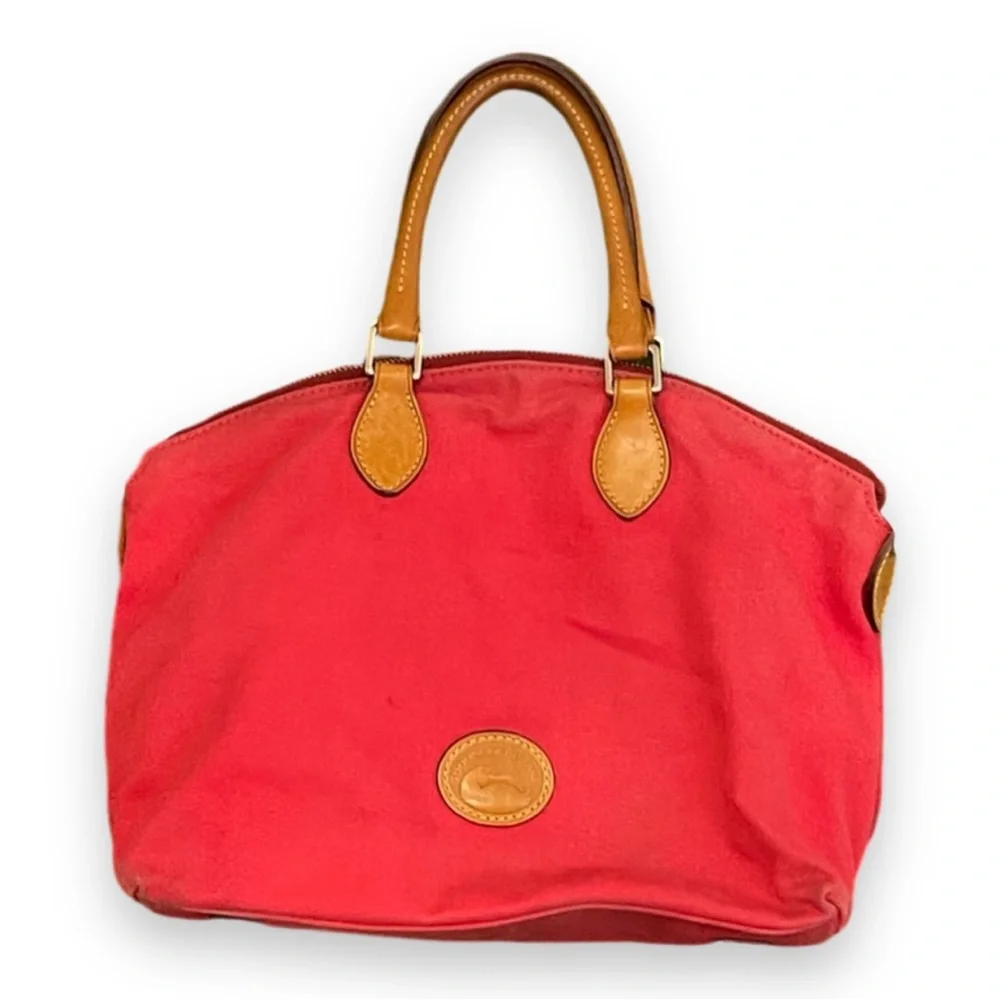 Dooney & Bourke Vintage Red Canvas Satchel Bag